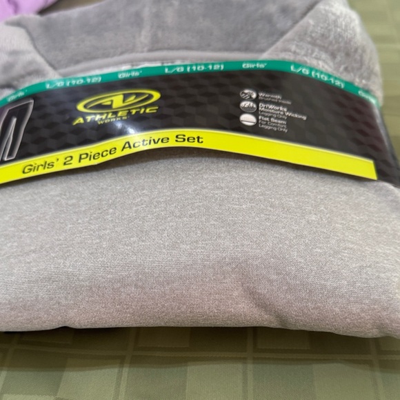 Athletic Works Light Gray and black girls 2piece set large 10/12 - Picture 1 of 4